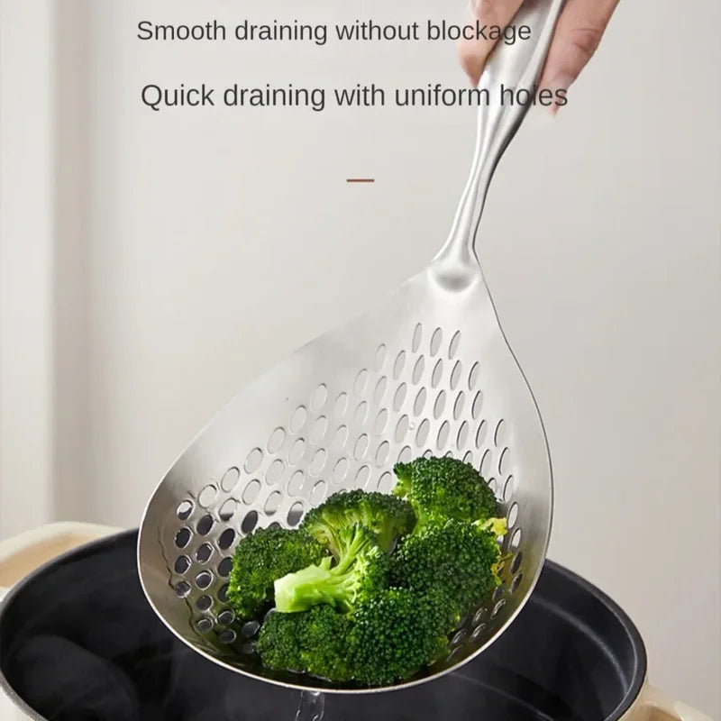 Stainless Steel Colander Skimmer Spoon Food Strainer for Frying & Cooking