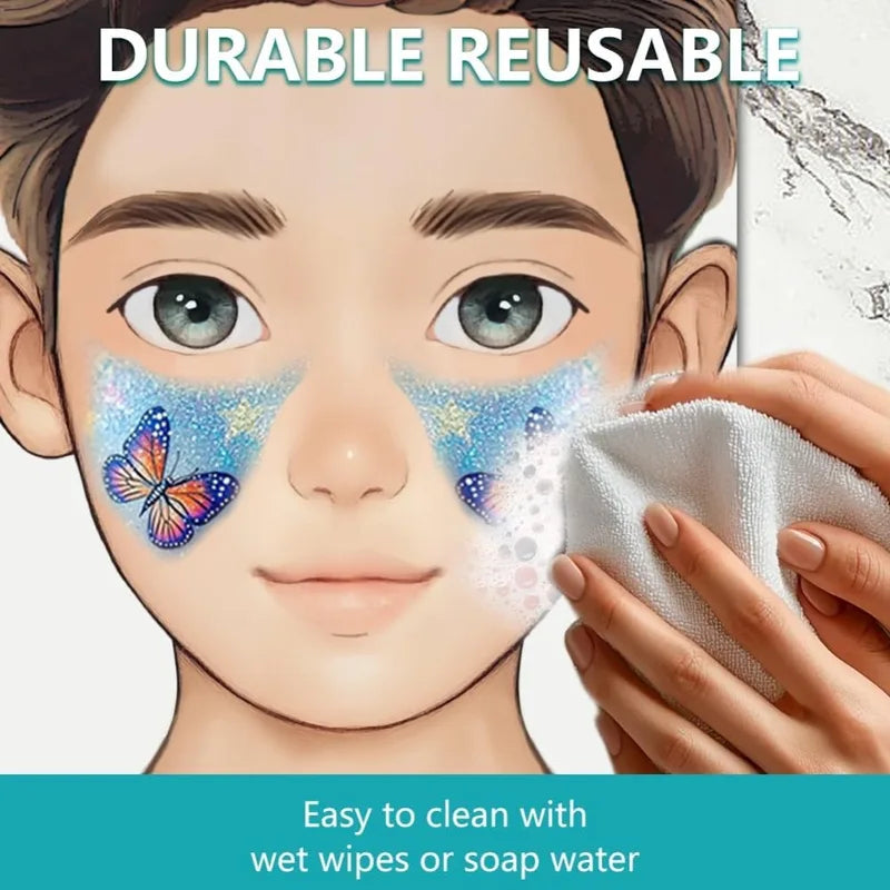 2pcs Reusable Face Painting Practice Boards A4 - Colorful Makeup Templates