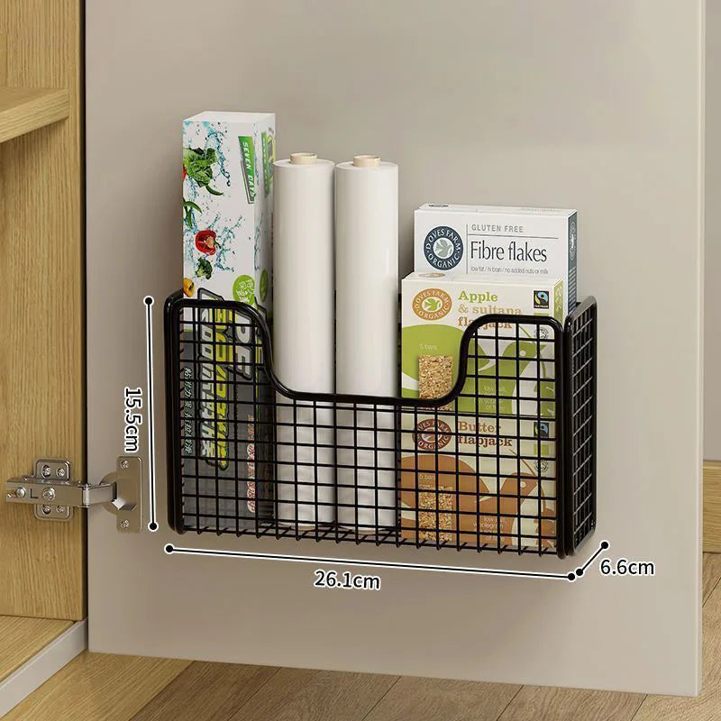 Punch-Free Wall-Mounted Kitchen & Bathroom Storage Rack for Cabinets