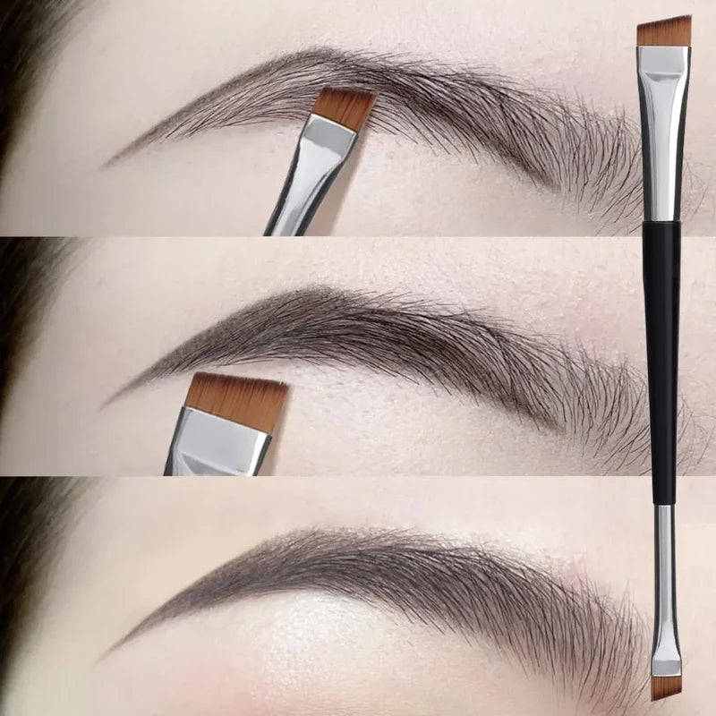 Double Head Eyeliner & Eyebrow Brush Set - Portable Makeup Tools