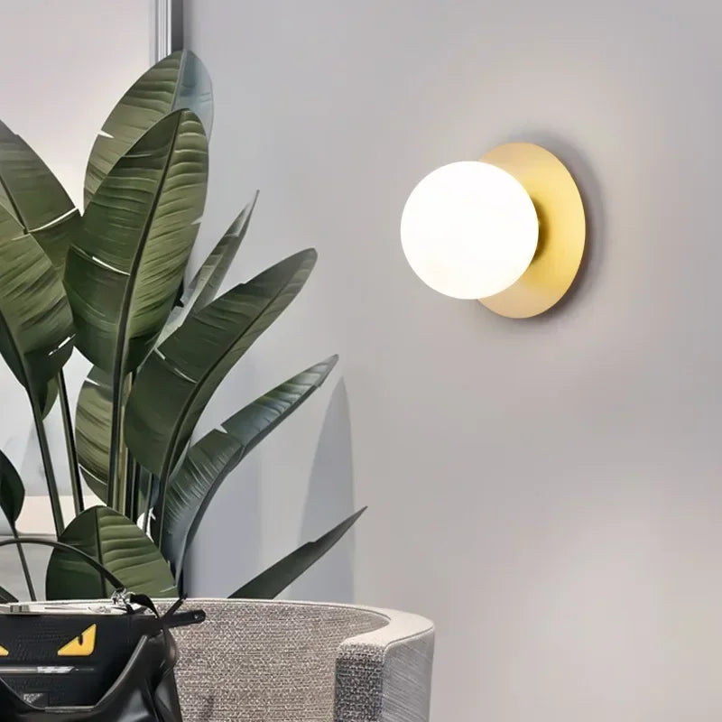 Indoor Bedside Wall Lamp with LED Wall Sconce for Bedroom and Living Room, Gold & Black Finish