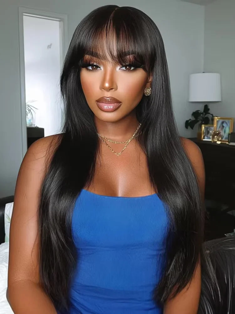 Human Hair Wig 26-30 Inch Bone Straight Brazilian HD Lace Frontal 200% Density
