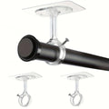 Heavy Duty Self-Adhesive Curtain Rod Brackets No Drill Wall Mount Hooks
