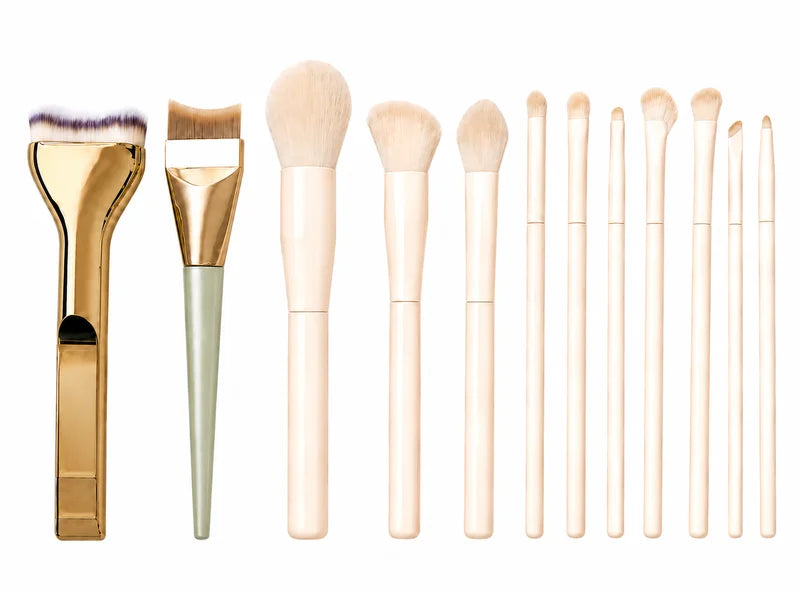 12-Piece Makeup Brush Set with Foundation, Powder & Eyeshadow Brushes