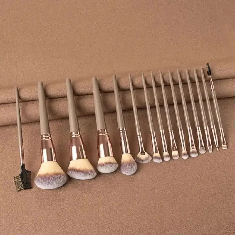 Professional Makeup Brush Set with Soft Fluffy Brushes for Face & Eyes - Multiple Handle Colors