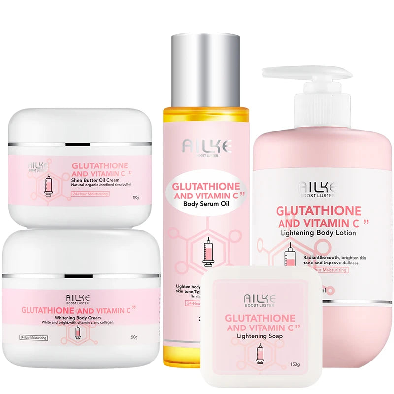Glutathione & Vitamin C Skin Care Kit with Whitening Lotion & Body Oil