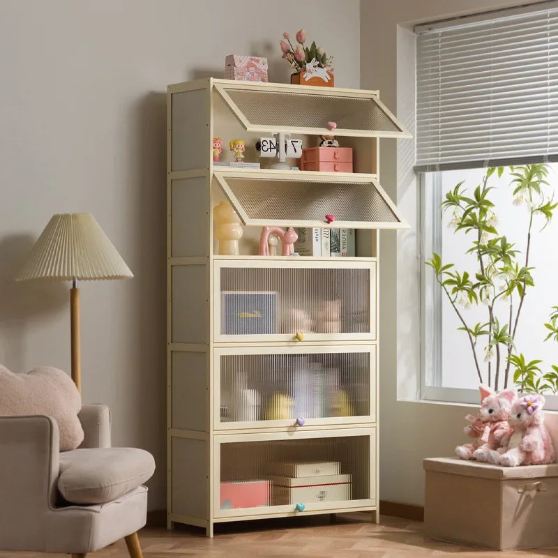 Multi-Layer Clamshell Storage Cabinet for Household Living Room and Bedroom Organization