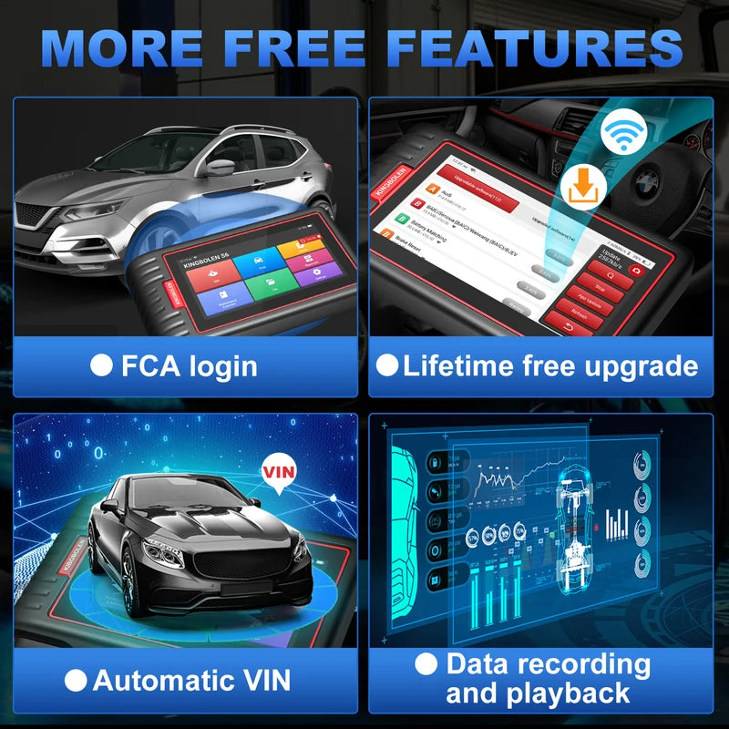 OBD2 Car Diagnostic Scanner with CAN FD Support, 28 Reset Functions, Auto VIN, Bluetooth, Lifetime Updates