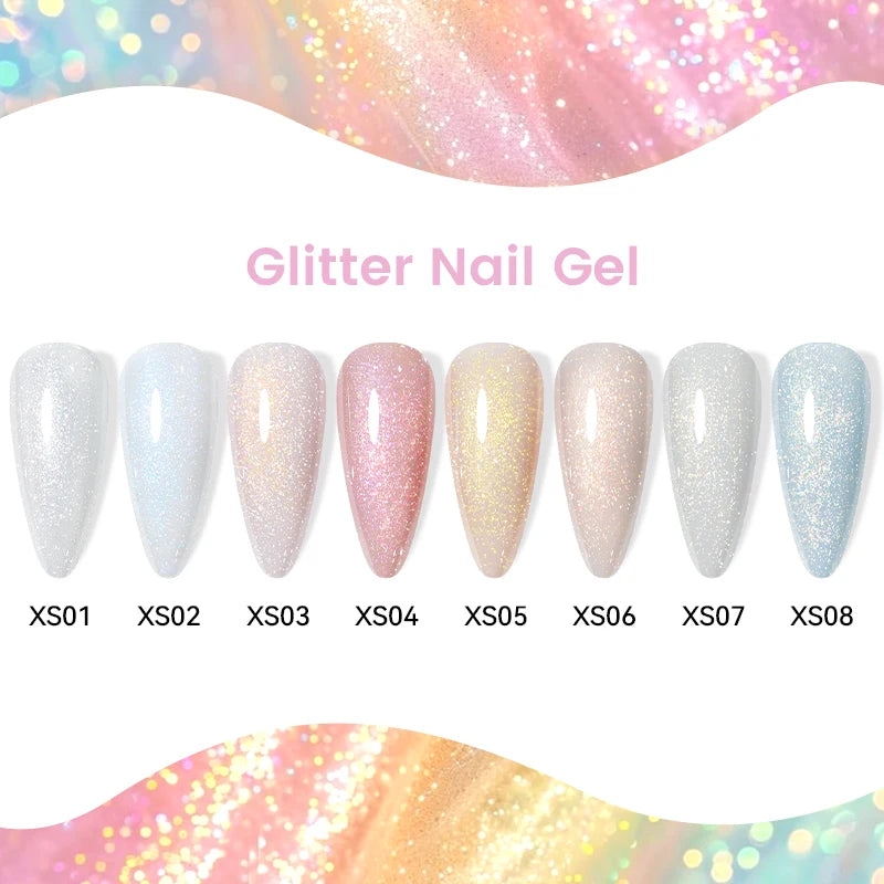 Colorful Glitter Nail Gel Polish - 7ml Semi-Permanent UV LED Manicure