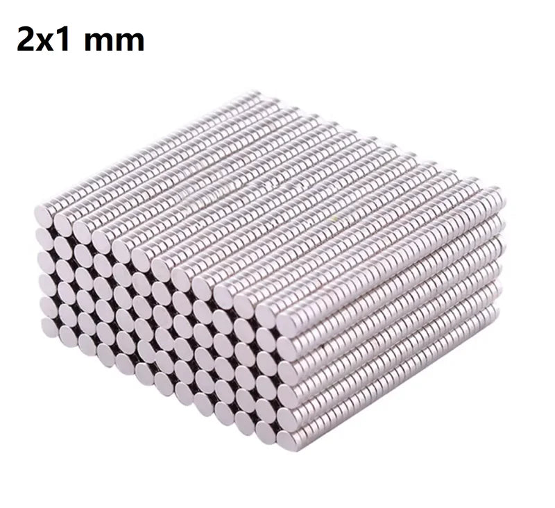 Strong Disc Magnets Set - 50/100/200 Pieces 2x1mm for DIY, Fridge, Craft, Science
