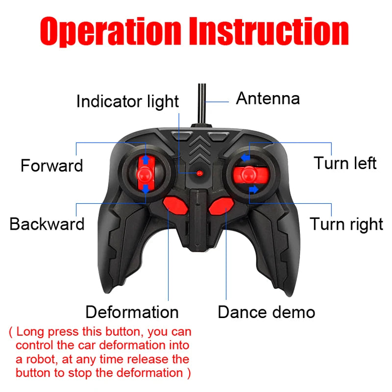 Remote Control RC Car 2-in-1 Transformation Robot Sports Vehicle Kids Toy Gift