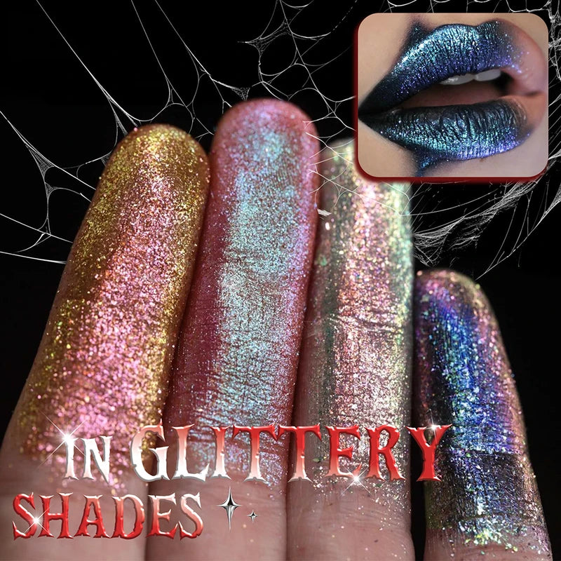 Liquid Lipstick with Glitter and Shimmer - Long Lasting, Non-Sticky Lip Makeup