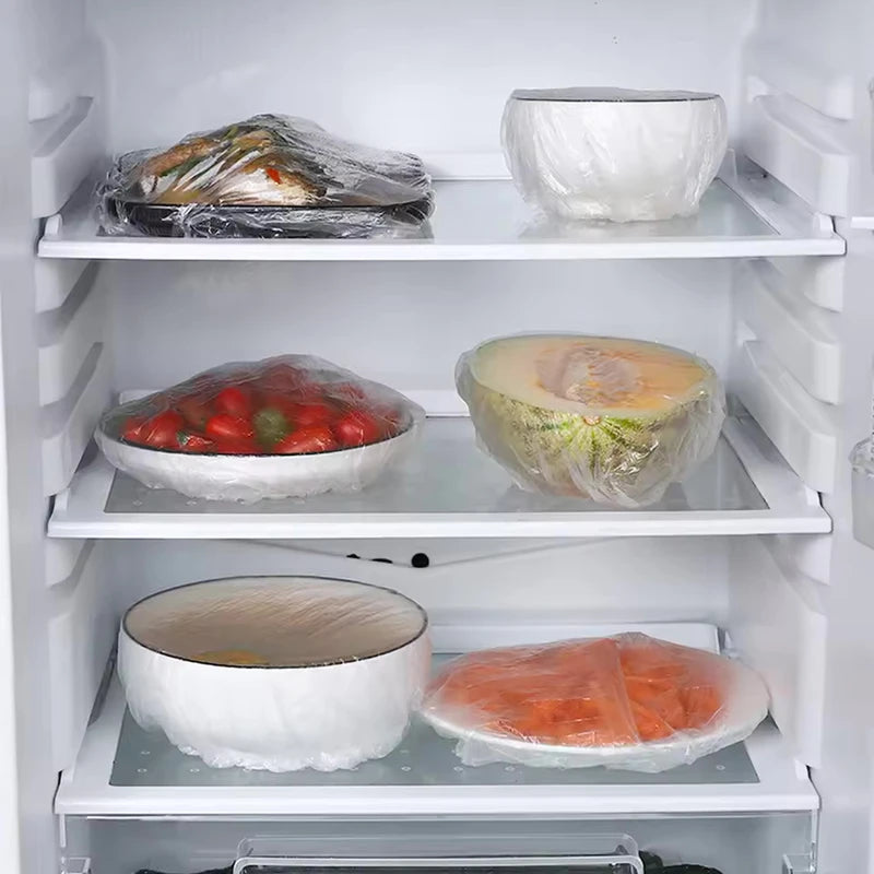 Disposable Food Cover Bags Set - Reusable Transparent Food Wraps for Kitchen Storage
