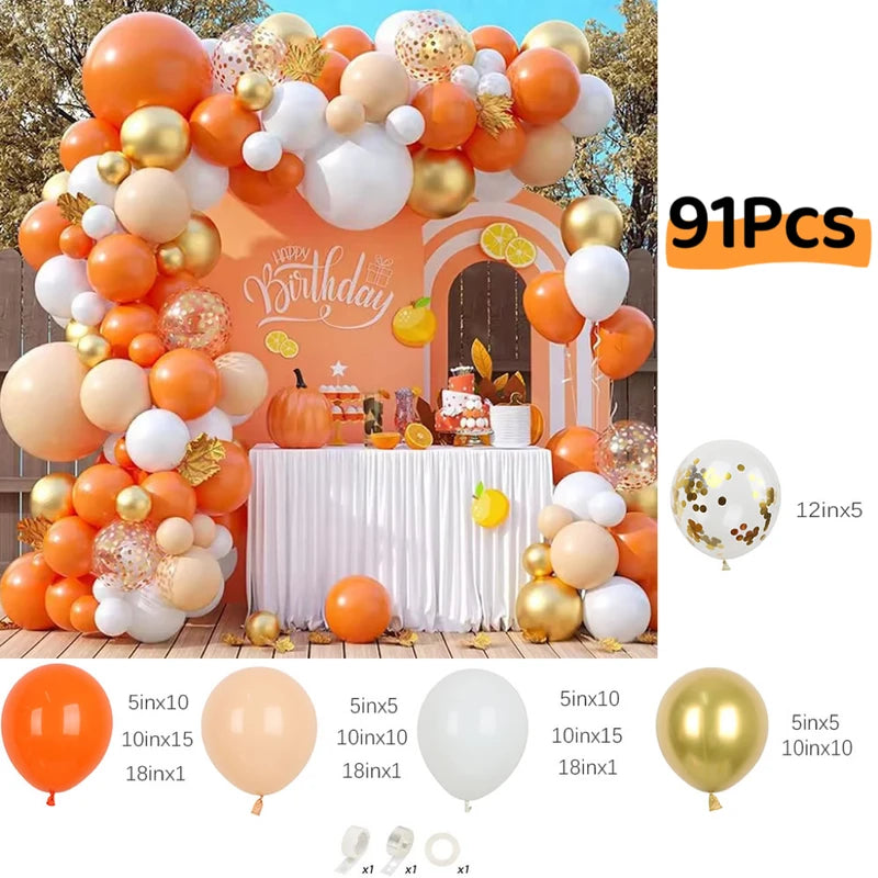 91Pcs Latex Balloons Confetti Garland Kit for Birthday Party & Baby Shower Decor