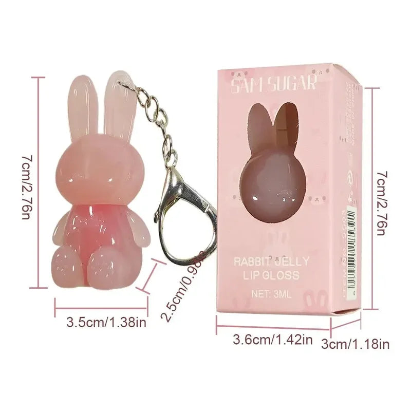 Moisturizing Lip Gloss with Keychain & Bracelet Water-Resistant Non-Stick Tint
