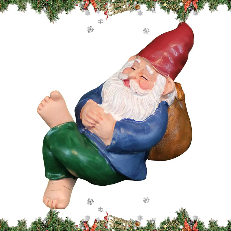 Garden Gnome Figurine Resin Miniature Outdoor Decor for Lawn & Garden