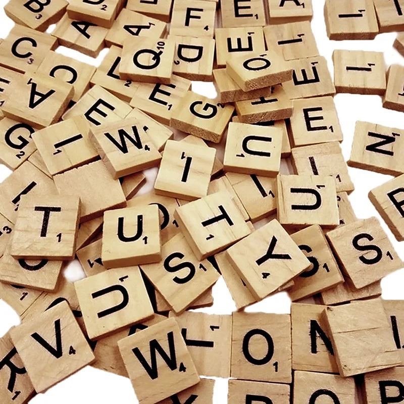 Wooden Letter Tiles Set - Educational Alphabet & Number Blocks 18x20mm