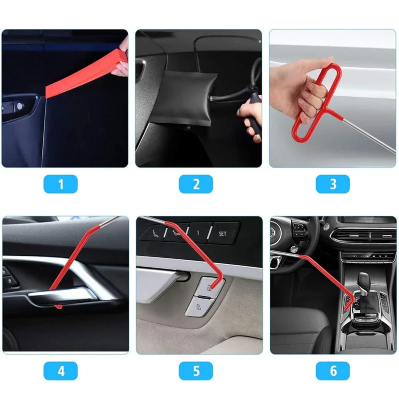 Car Window Lockout Emergency Open Key Kit with Air Wedge & Pump