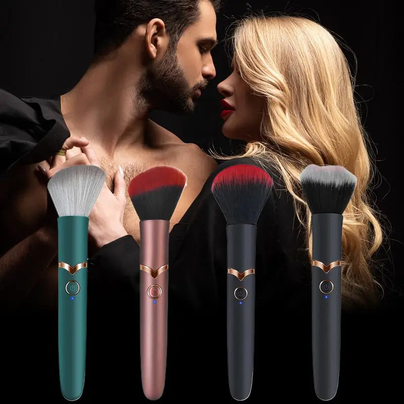 Electric Multi-Function Soft Fluffy Makeup Brush with Vibration Rechargeable Tool