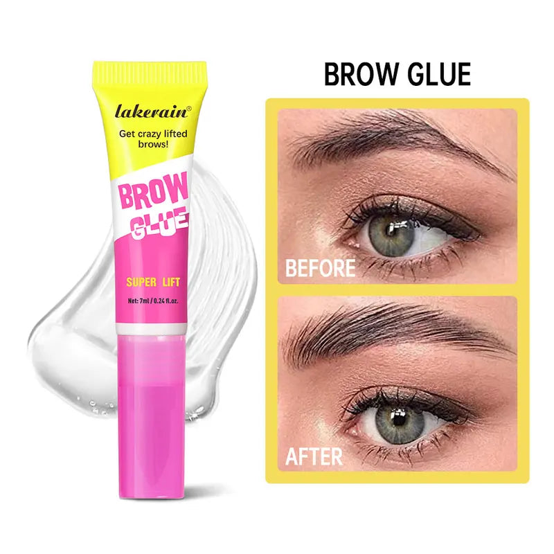 Long Lasting Brow Gel with Comb - Strong Hold Clear Eyebrow Styling Wax