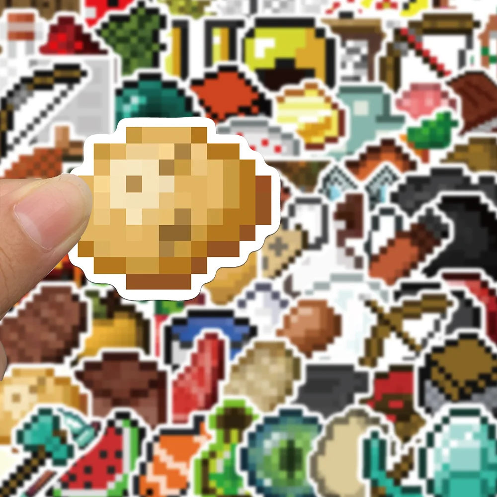 70Pcs Cartoon Pixel Game Stickers for Mobile Phone, Luggage & DIY Crafts Waterproof Kids Toys