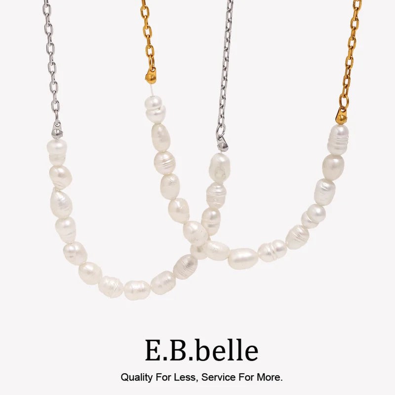 Elegant Pearl Choker Necklace with 18K Gold Plating for Women