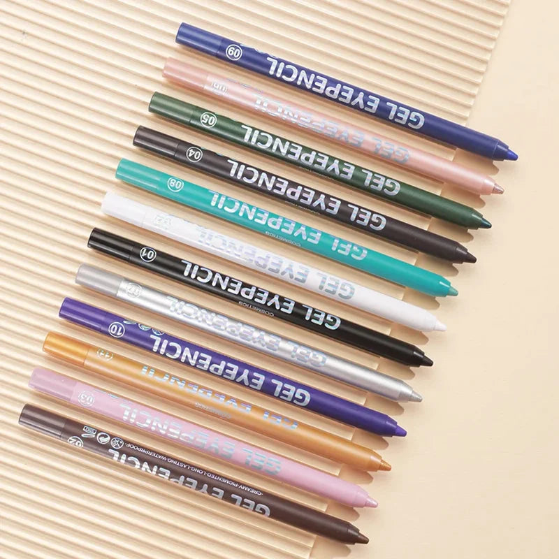 Waterproof Pearlescent Eyeliner Pencil Set - Matte, Long-Lasting, Multiple Colors