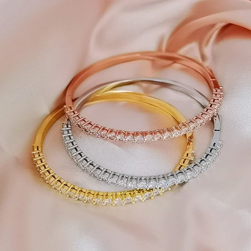 Luxury Silver, Gold & Rose Gold Bangles for Women - Multiple Colors