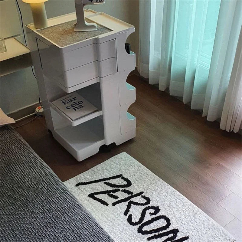 Retro Black French Style Area Rug for Living Room Bedroom Entrance Mat - 80x50cm