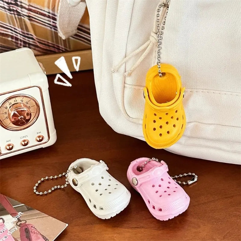 Mini EVA Shoe Charms Keychain Set - Colorful Croc Shoe Pendants for DIY Accessories