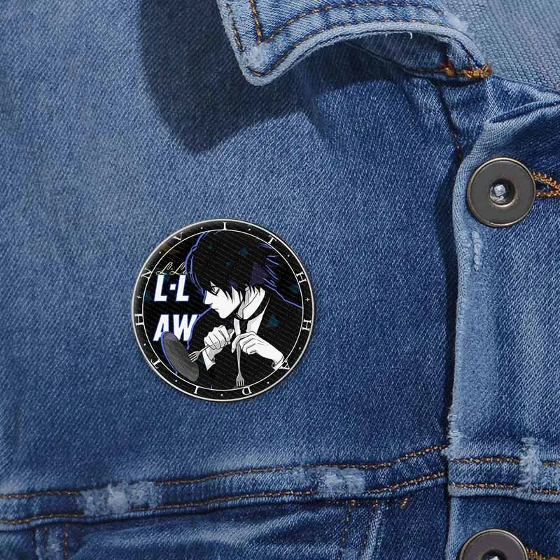 Anime Death Note Button Pins Set - Light Yagami & Ryuk Round Brooches for Cosplay & Accessories