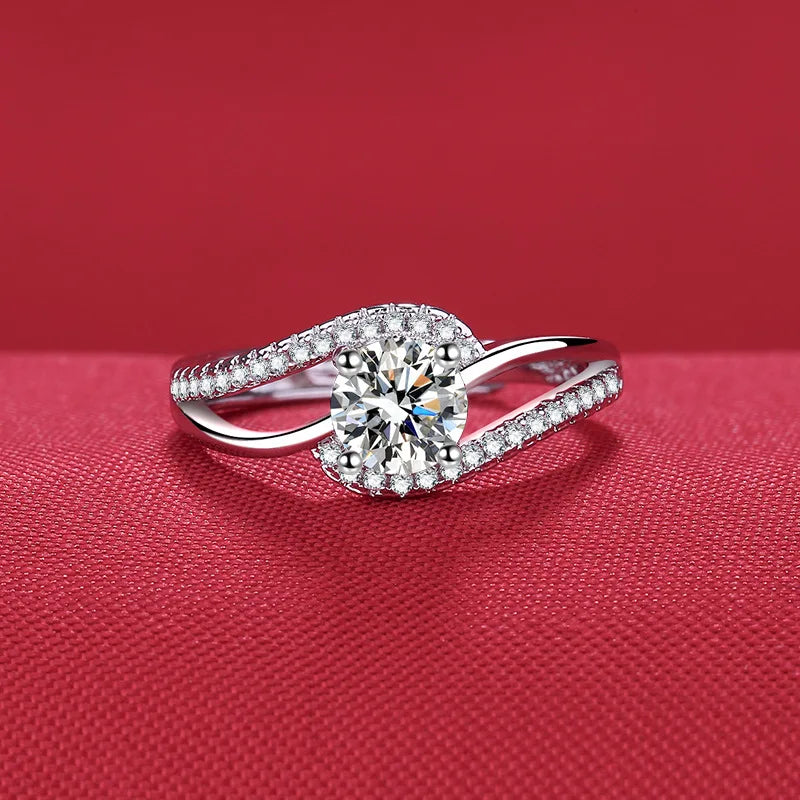 925 Sterling Silver Zircon Ring for Women Engagement Wedding Jewelry Gift