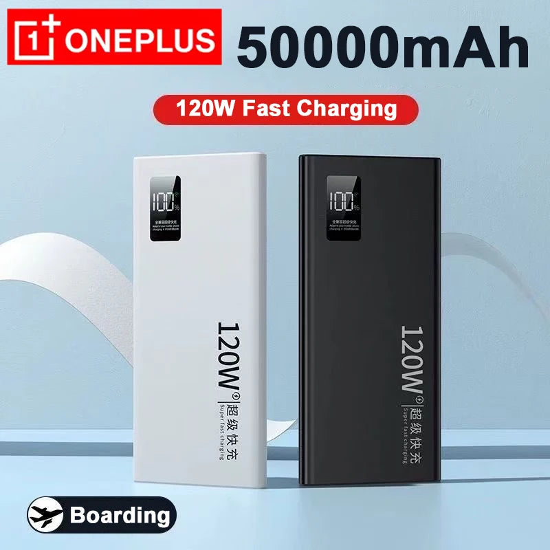 High-Capacity 50000mAh Power Bank 120W Fast Charging for Mobile Devices