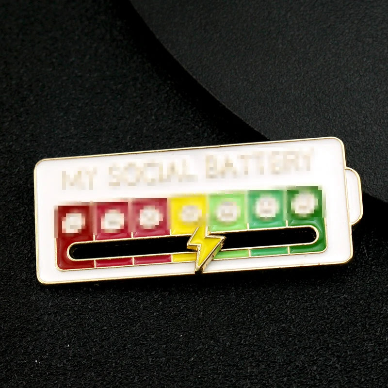 Mood Expression Pins Badge Gift for Men Women Enamel Brooch Social Power Energy