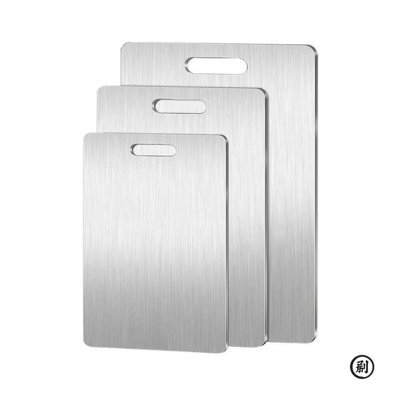 Stainless Steel Double-Sided Kitchen Cutting Board for Dough and Food Prep