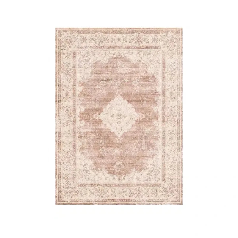 Persian Vintage Style Faux Cashmere Carpet Non-Slip Washable Bedroom Living Room Rug