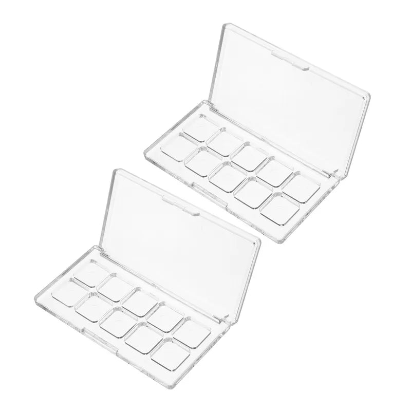2Pcs Transparent Makeup Organizer Palettes Lipstick & Eyeshadow Storage Box