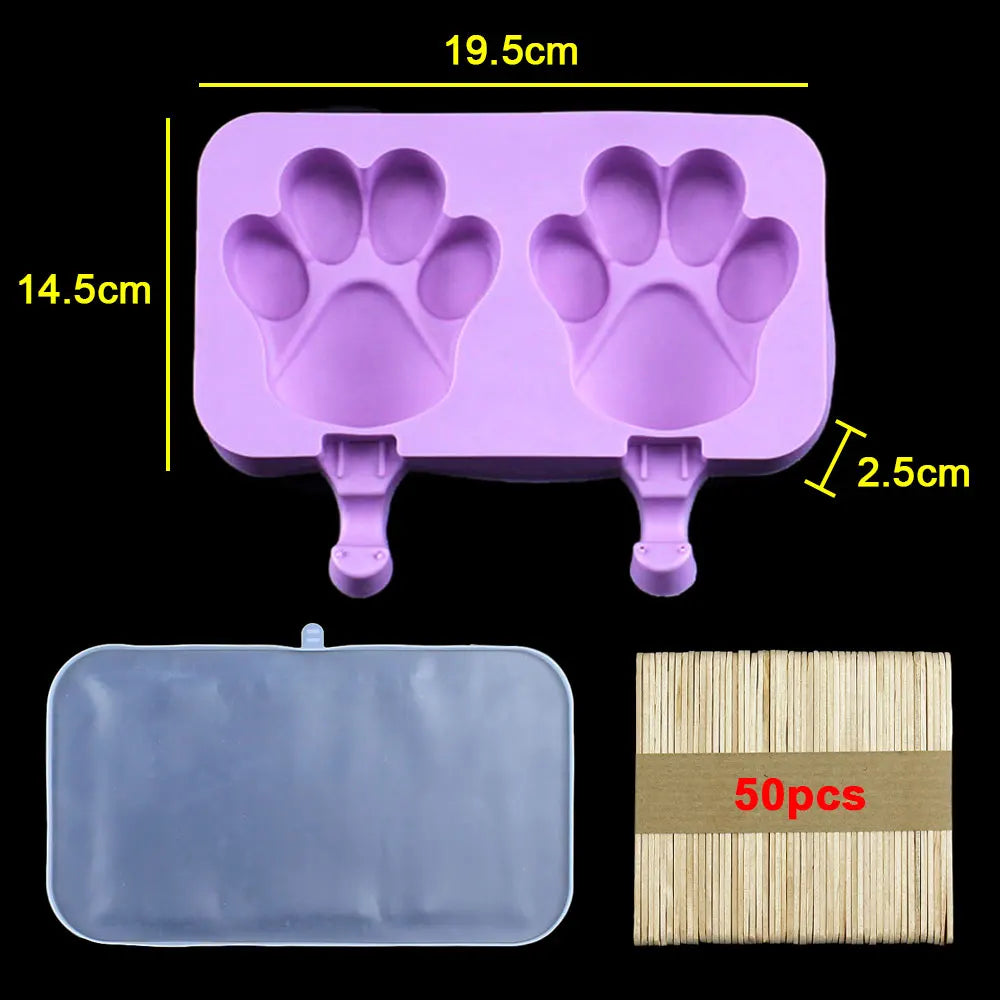 Silicone Ice Pop Mold Set - DIY Frozen Dessert & Cheese Stick Molds