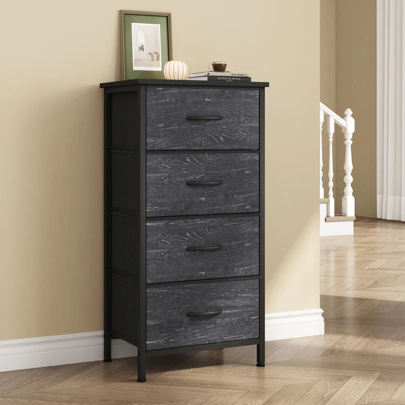 4-Drawers Fabric Storage Cabinet with Steel Frame for Living Room and Closet