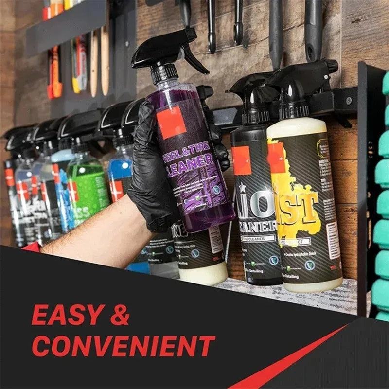 Heavy Duty Metal Spray Bottle Wall Mount Holder - Garage & Workshop Storage Rack