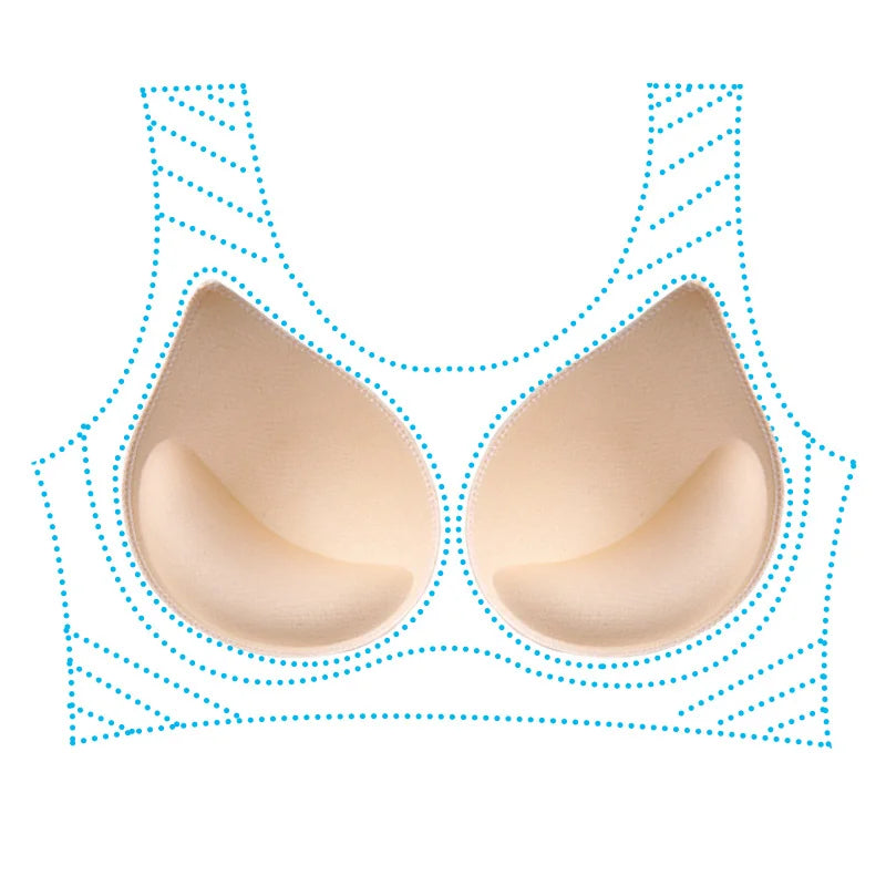 Thick Sponge Bra Pads for Women - Push Up & Breast Enhancer, Removable Inserts, 1 Pair