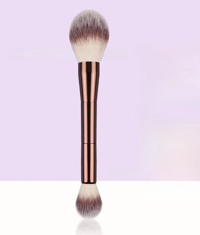 Double Head Makeup Brush for Face Contour Highlighter and Blush - Soft Fiber