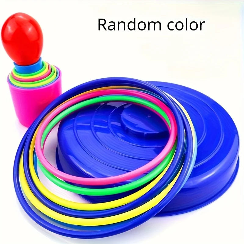 Colorful Hoop Throw Game Set for Kids & Family Outdoor Play - Halloween Christmas Gift