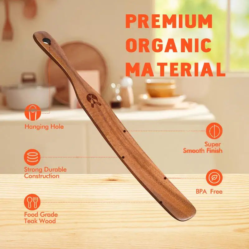 Wooden Sourdough Starter Mixer Stirring Spatula Kitchen Utensil - Eco-Friendly