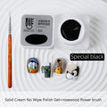5ml Nail Art UV Gel Polish Set - Black White Colors 3D Flower Design Soak Off