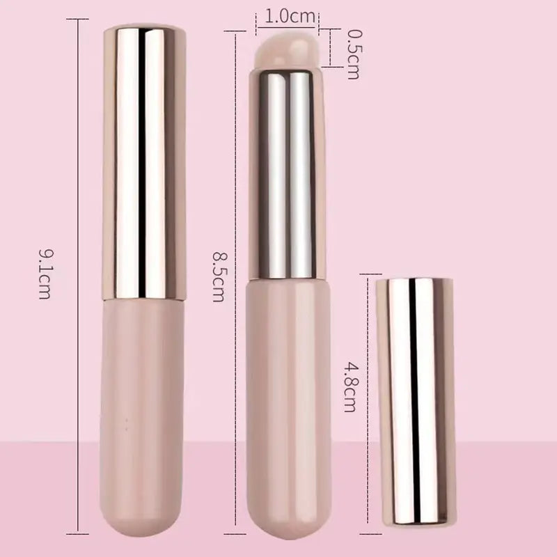 Silicone Lip Brush with Cover Cap - Concealer & Lip Makeup Tool, Round Head, Soft Gel