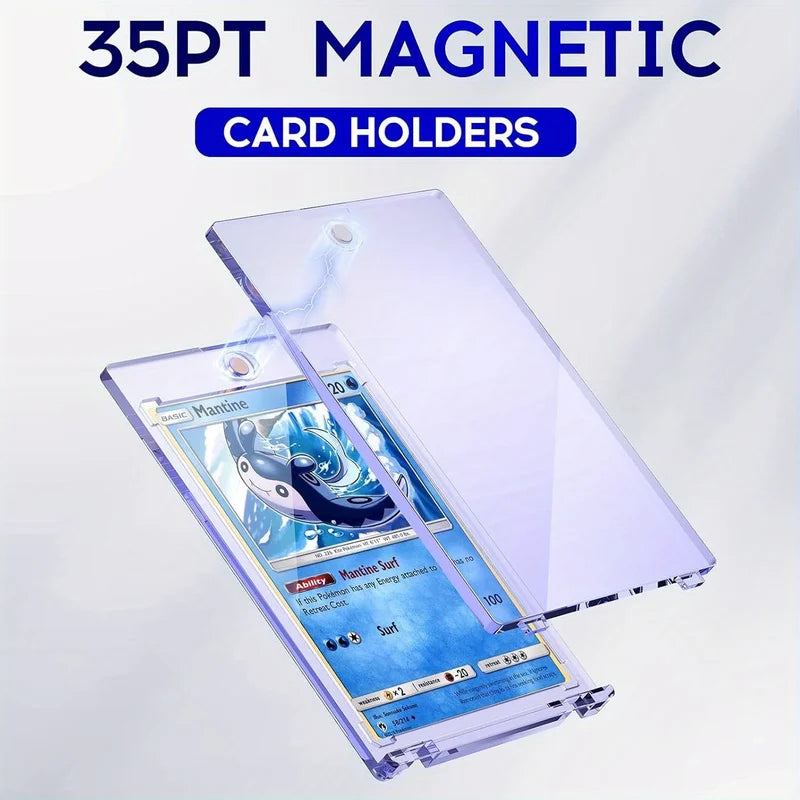 Magnetic Card Holder for Trading Cards - Hard Plastic U-V Protectors, 6-20 Cells