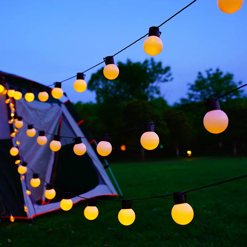 Outdoor Solar String Lights for Garden Yard Holiday Decoration Waterproof LED Bulbs