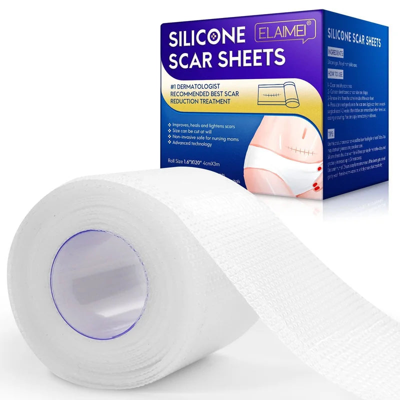 Invisible Silicone Scar Sheets Self-Adhesive Skin Care Tape - Reusable 4cm x 3m