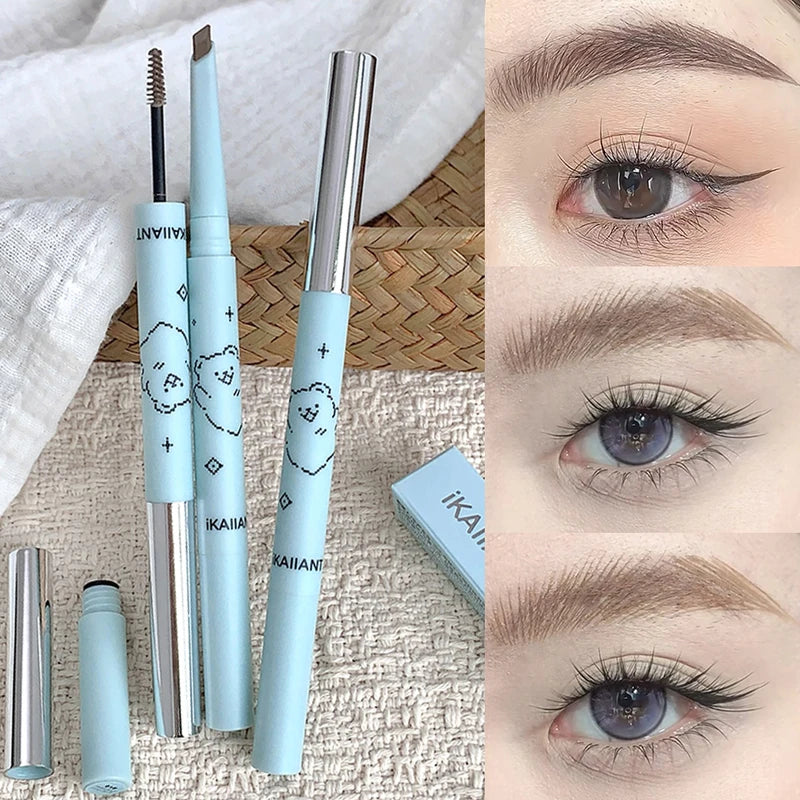 2-in-1 Waterproof Eyebrow Pencil & Tinting Mascara - Long-Lasting Natural Finish
